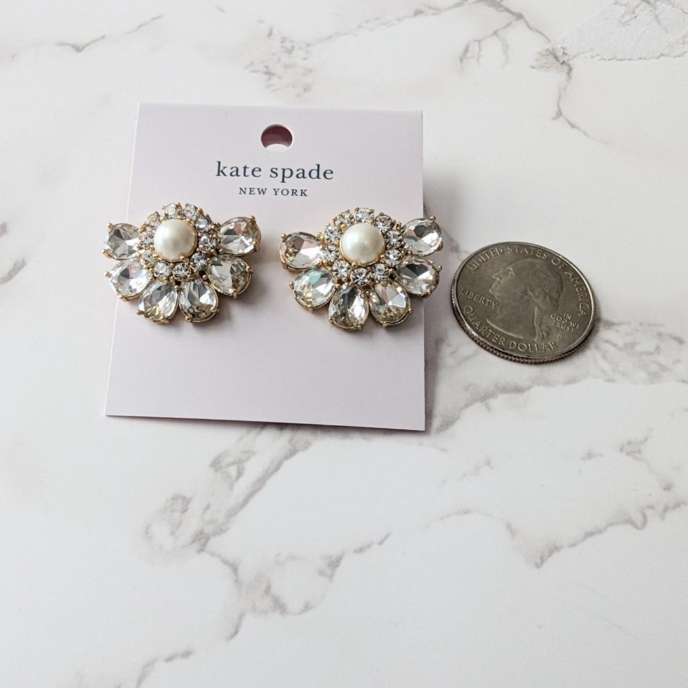 Kate Spade New York Pearl Crystal Cluster Earrings - Picture 4 of 4